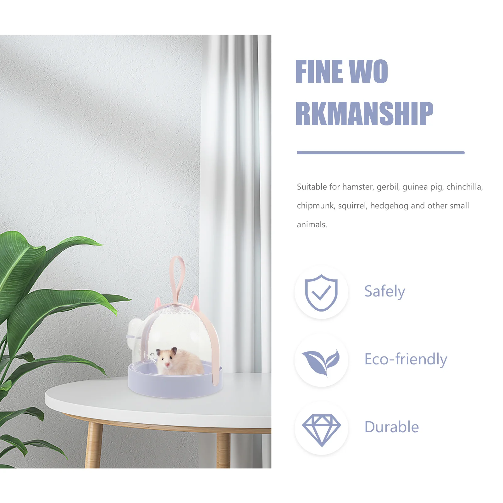 

Durable Pet Carry Out Case Portable Hamster Cage Outdoor Travel Carrier for Small Pets Including Chinchilla Hedgehog