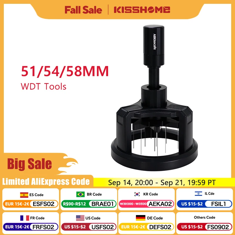 

Alikisscafe Espresso Stirrer Distribution Tool Rotary Coffee Needle Distributor For 51mm 53mm 58mm Portafilter Barista WDT Tools