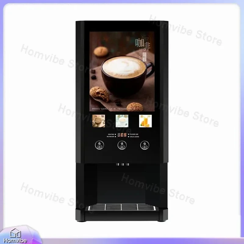 Fully Automatic 3-in-1 Hot Coffee Machine for Commercial Use with Milk Frother Tea Dispenser Instant Coffee Maker