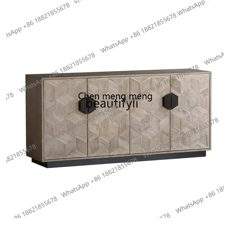 

X R0R Nordic solid wood dining side cabinet, retro old floor locker, simple style foyer entry entrance cabinet