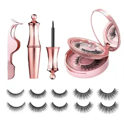 5 Pair Magnetic Eyelashes & Eyeliner Kit Reusable 3D Magnetic False Lashes Extension No Glue Needed