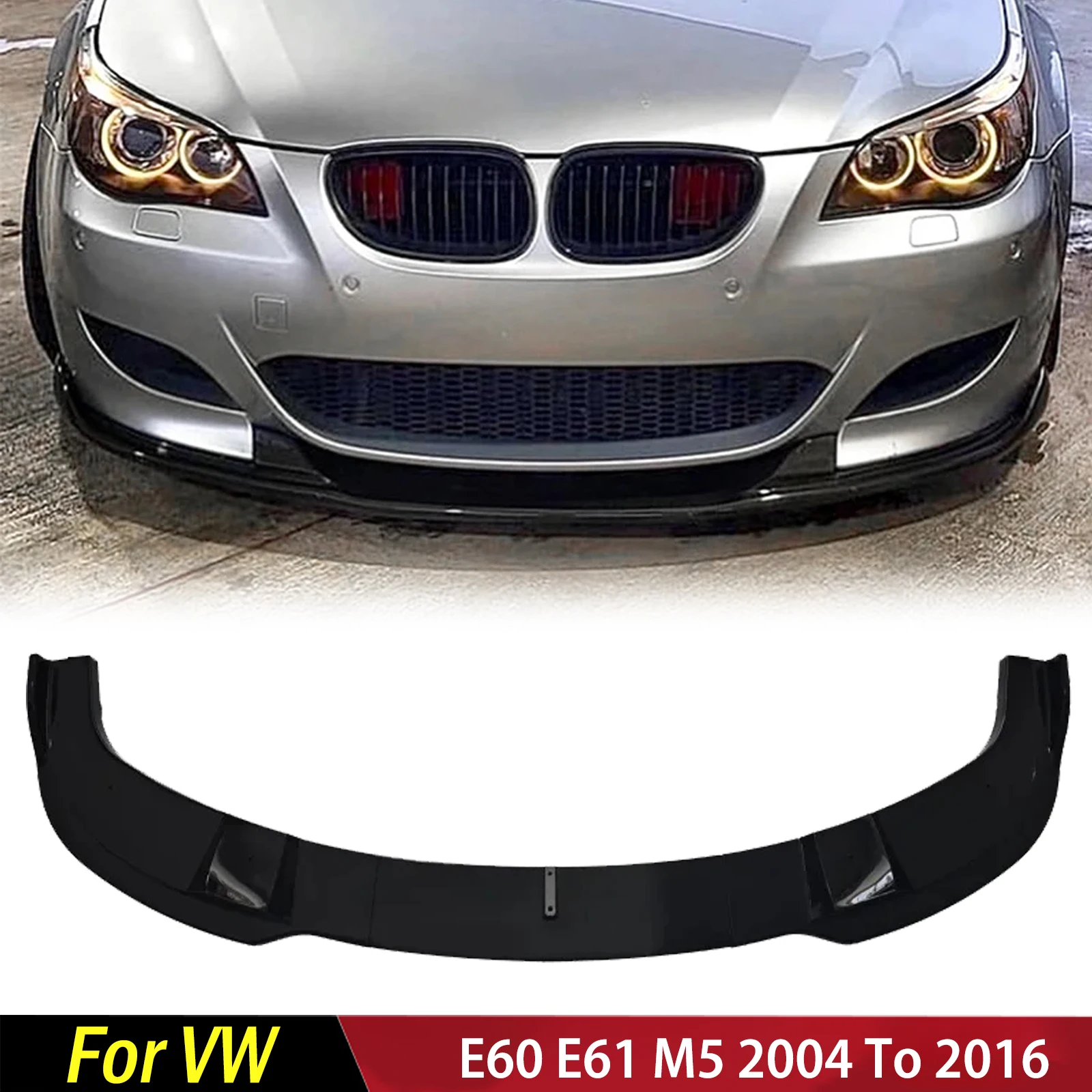 

For BMW E60 E61 M5 2004 To 2016 Car Front Bumper Splitter Lip Diffuser Spoiler Body Kits Guard Protector Cover Auto Accessories