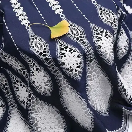 

New embroidered fabric vintage ethnic hollow-outwater-soluble milk silk lace embroidery fabric for clothing sewing accessories