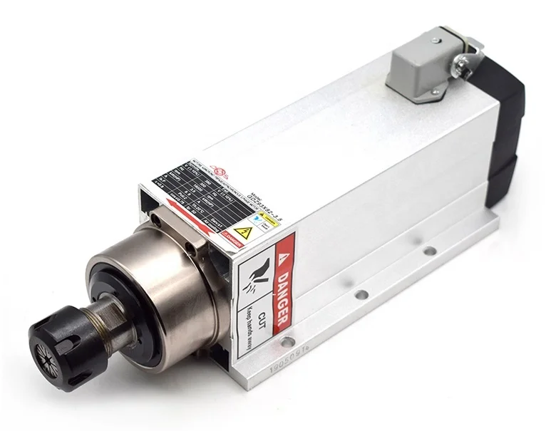 Square 4.5KW ER32 18000RPM CNC Air Driven Spindle Motor