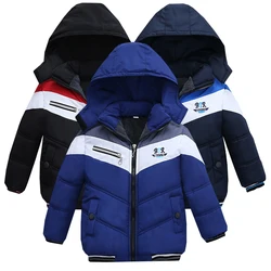 winter plus velvet warm hooded padded coat 2-5 year old boy leisure sports Down Jackets  thickened Korean fashion child clothing