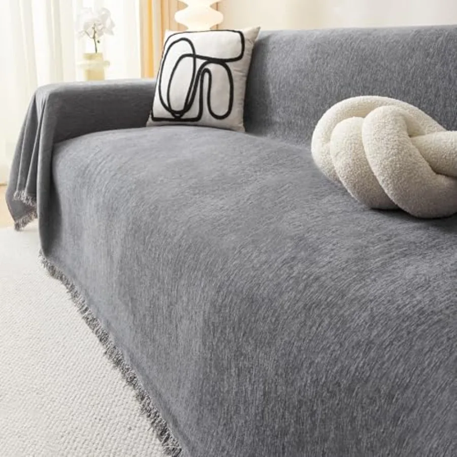 Couch Cover for Dogs Washable Pet Sofa Covers for 3 Cushion Chenille Thick Sectional Sofa Slipcover Blanket Modern Furniture Pr