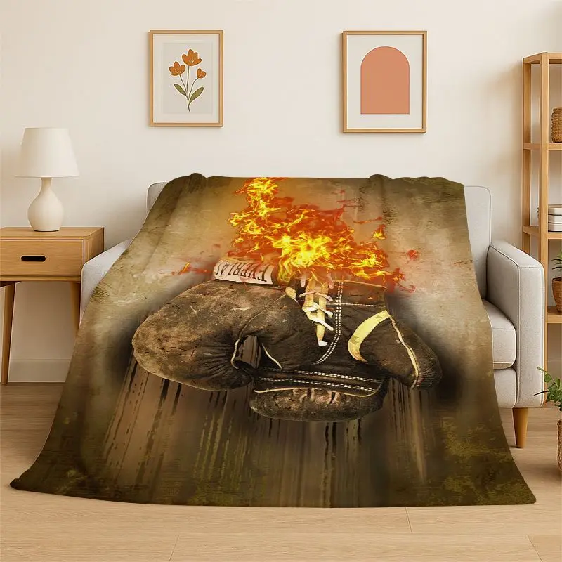 Creativity Fight Boxing Gloves Boxer Flannel Blanket Soft Throw Blanket for Bedroom Living Room Bed Travel Camping Picnic Nap