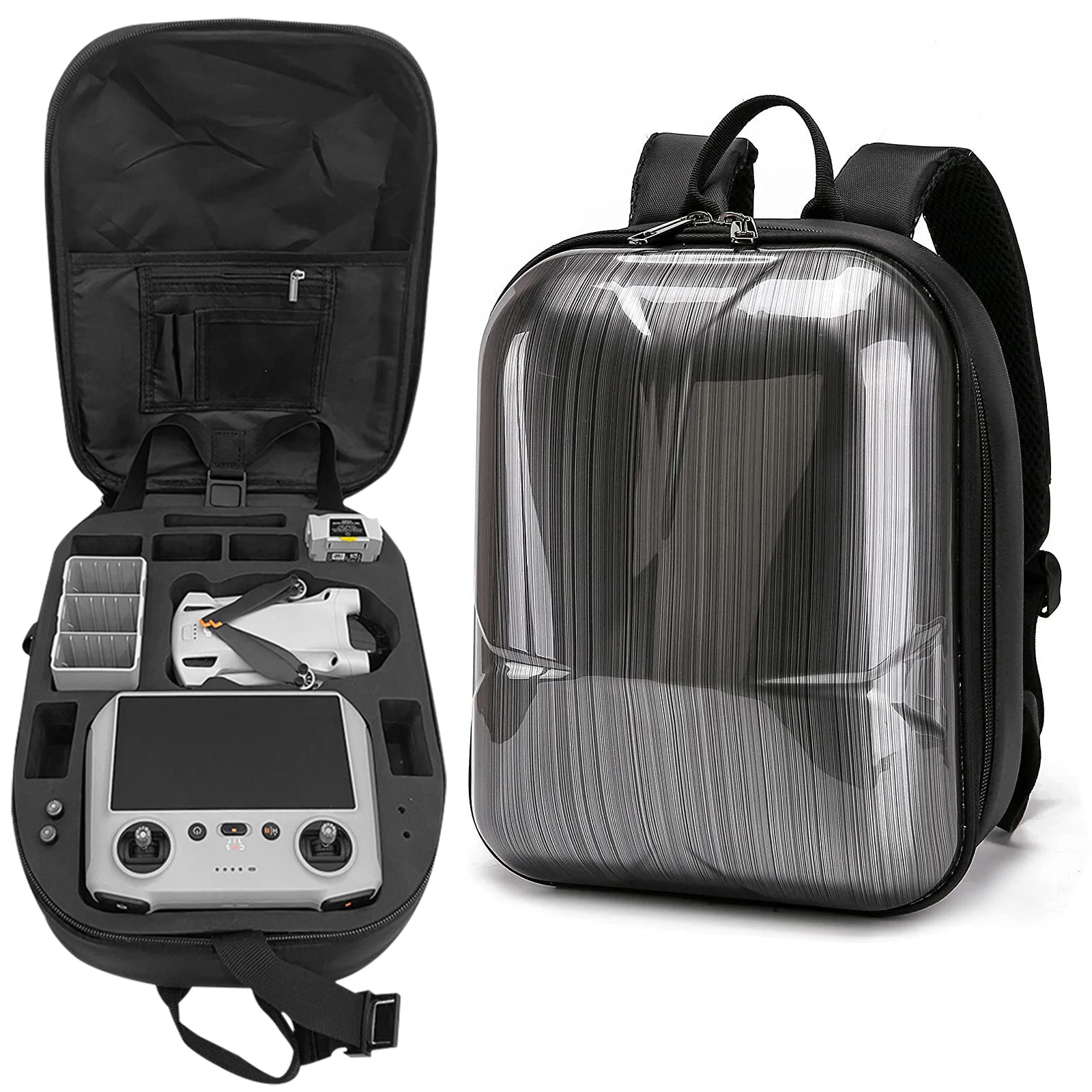 Black Multifunctional Waterproof and Shockproof Backpack Specifically for DJI Mini 3 Pro - Portable and Durable Storage Solution