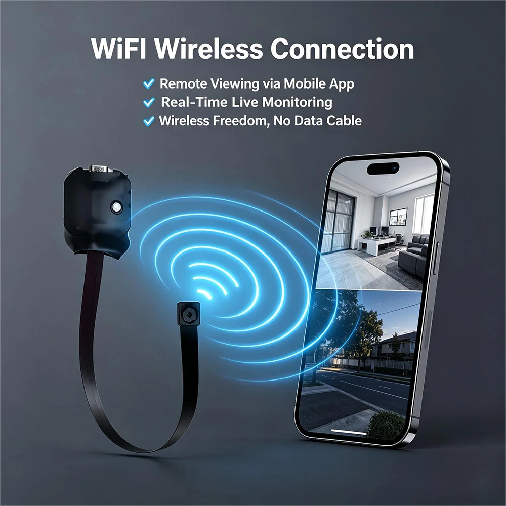 Upgraded 4K High-Definition mini Camera, WIFI Remote Viewing, Motion Detection Function, DIY Home Nanny Style Monitoring Camera view 2