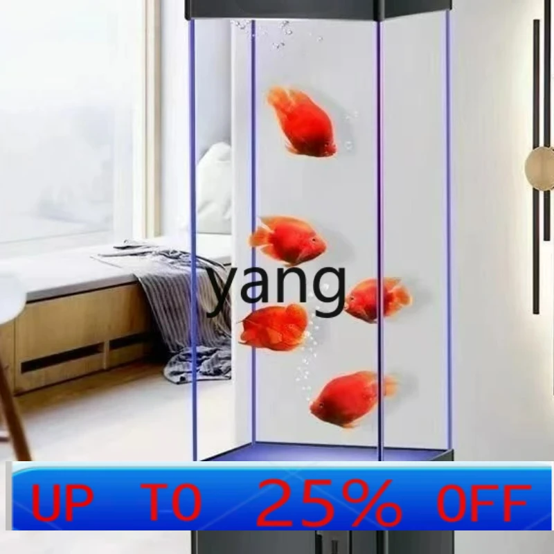 

Lmm square ultra-clear four-sided glass goldfish tank household vertical wall porch screen aquarium