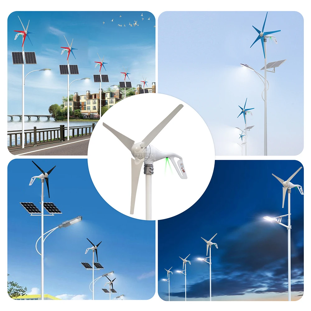 400W 12V 24V Horizontal Wind Turbine Generator Wind Turbine Generator With LED Indicator Controller Small Mini Windmill Turbine