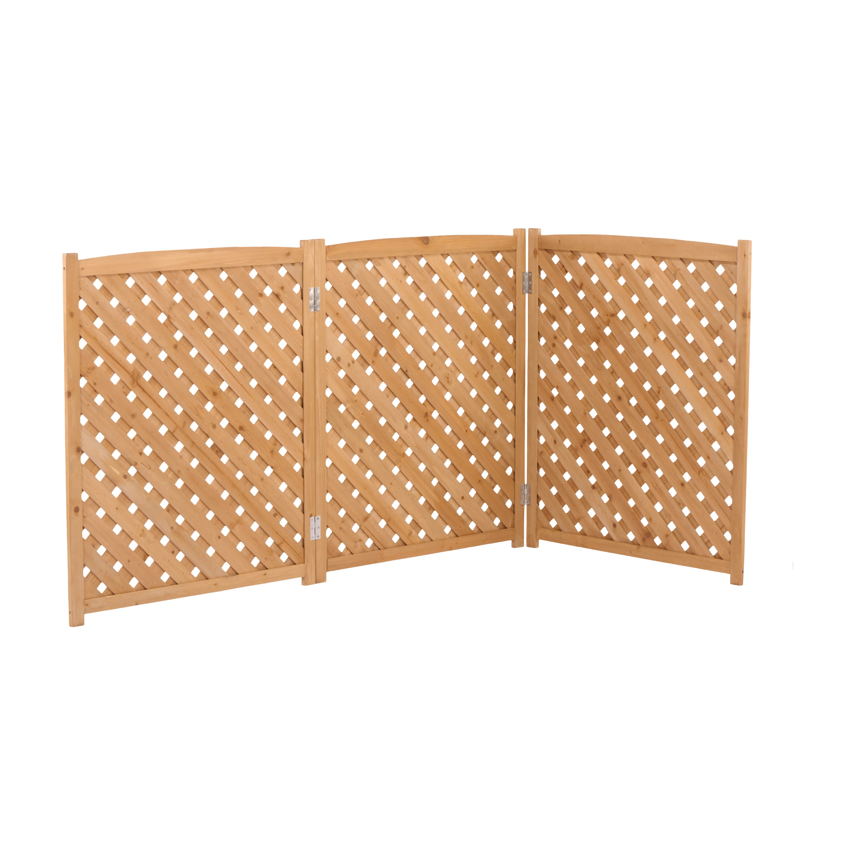 

3-Panel Outdoor Air Conditioner Fence Screen, Outside Wood Privacy Fence, 32"" W X 38"" H