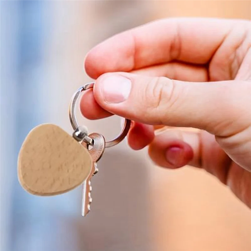 

A20F-Blank Wooden Key Chain - Mixed Shapes Unfinished Wooden Key Tags Unfinished Wood Keychain - For DIY Gifts Engrave Crafts