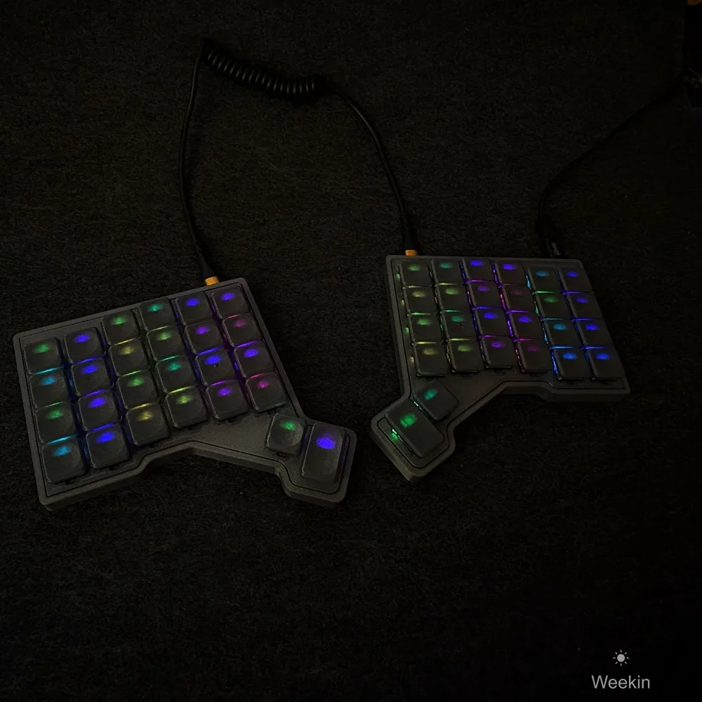 Weekin Gemini سبليت لوحة المفاتيح الميكانيكية السلكية الانظار التبديل Choc V1 RGB دعم قارورة برنامج مخصص لوحة المفاتيح الميكانيكية #1