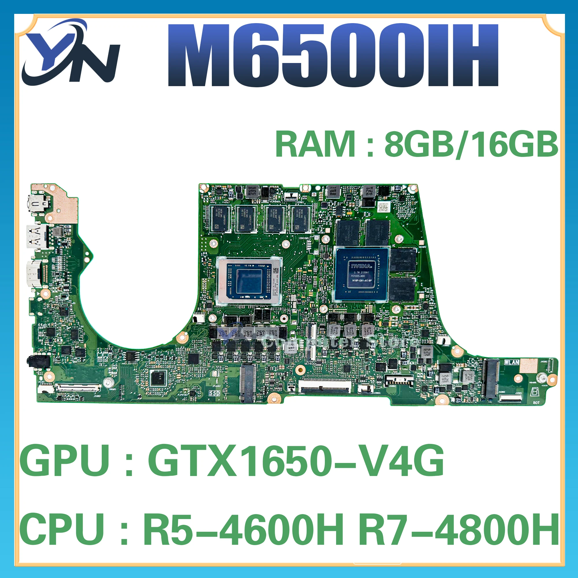 Imagem -03 - Placa-mãe para Laptop M6400qc M6500ih M6400qb M6400qe M6400qh M6500qc M6500qb M6500qe M6500qh M7400qcb M7600qcb M7400qeb M7600qeb