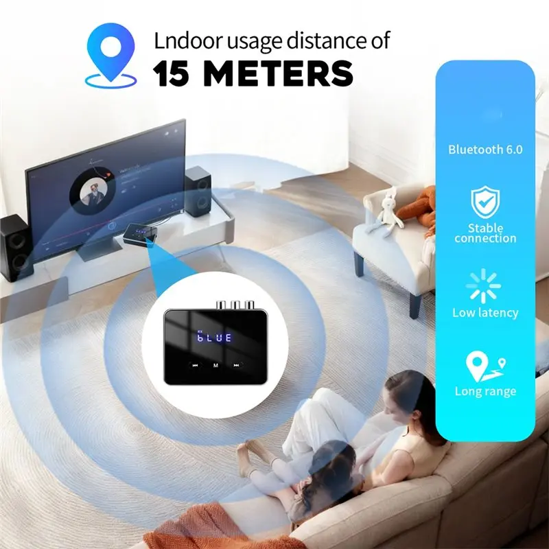 Bluetooth 6.0 Car Receiver Transmitter For Aptx HD 3.5Mm Jack Aux Wireless Adapter-Y41A