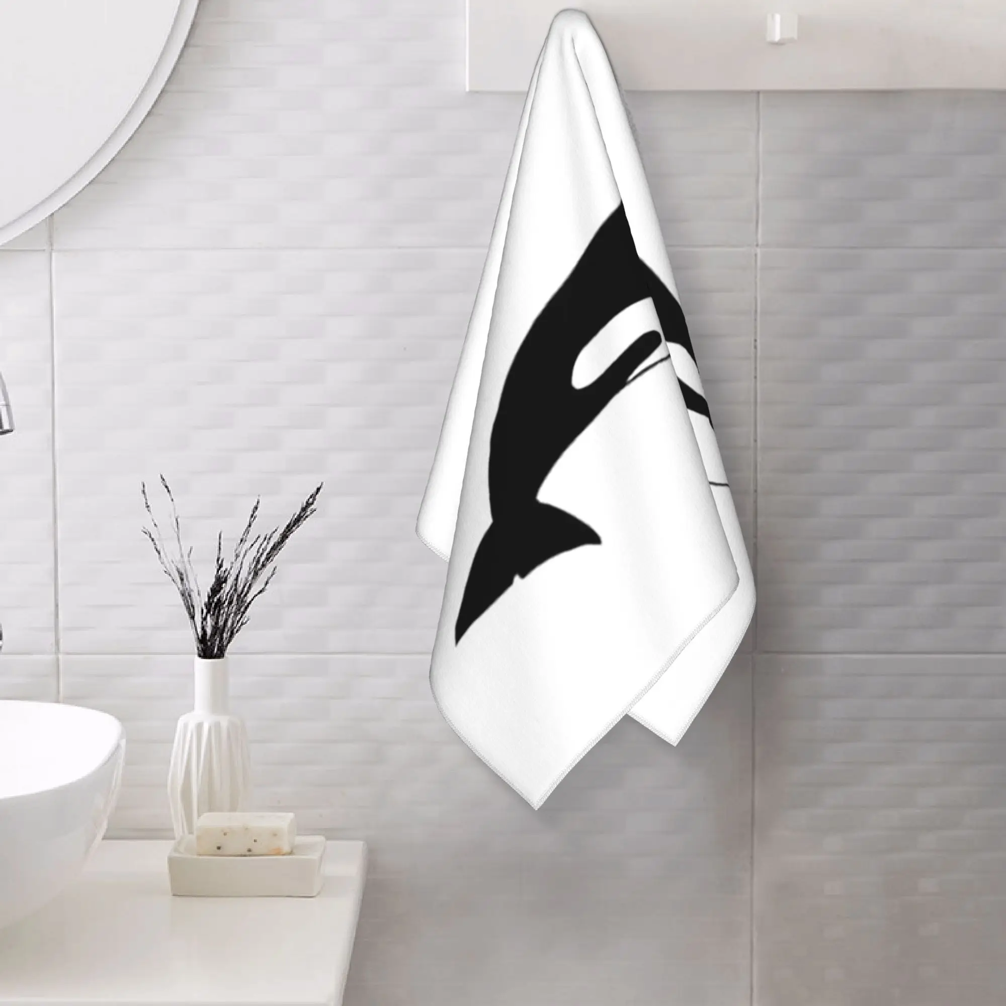 Custom Killer Whale (Orcinus orca) Soft Face Towel Quick Dry Pool Bath Cotton Towels Absorbent Quick