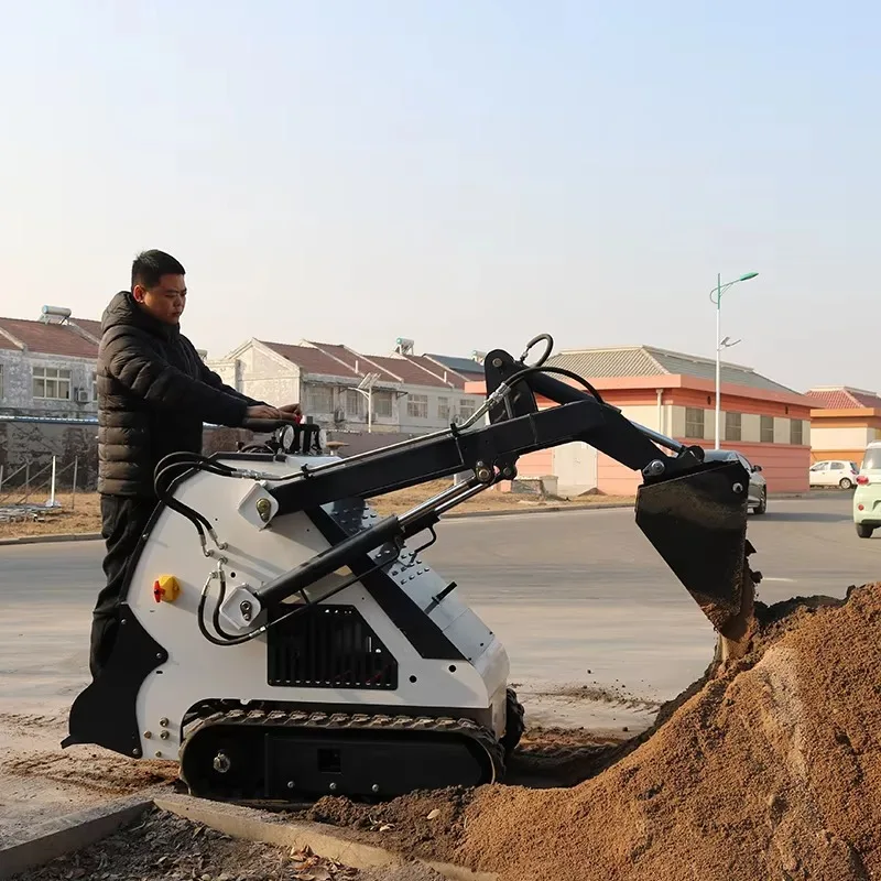 Customized Mini Skid Steer Loader Multi-function Construction Machinery Transporter Electric Crawler Shovel