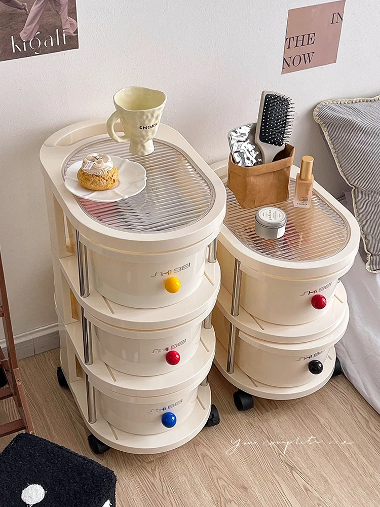 

Snack Storage Trolley Rack Cosmetic Floor Dormitory Bedside Removable Storage Rack