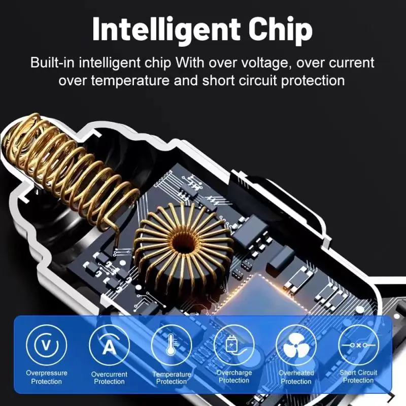 Ładowarka samochodowa UYUXIO Multi Port 6 w 1 USB C z wyświetlaczem napięcia do iPhone 17 16 Samsung Szybkie ładowanie z woltomierzem