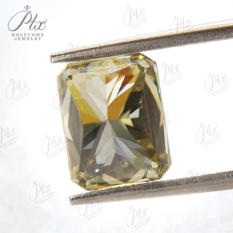 Moissanit-Losesteine, goldgelbe Farbe, Crush Iced Radiant-Schliff, für Schmuck, Ringe, Ohrringe, DIY-Herstellung, hochwertige Perlen und Charms – Detail 8
