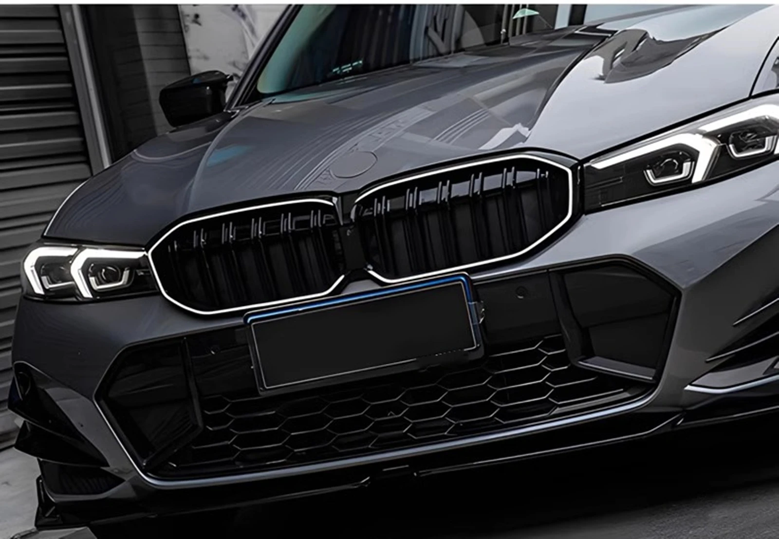

Front Kidney Grille Racing Grill Upper Bumper Hood Mesh Grid For 2023-2025 BMW 3 Series G20 320i 330i