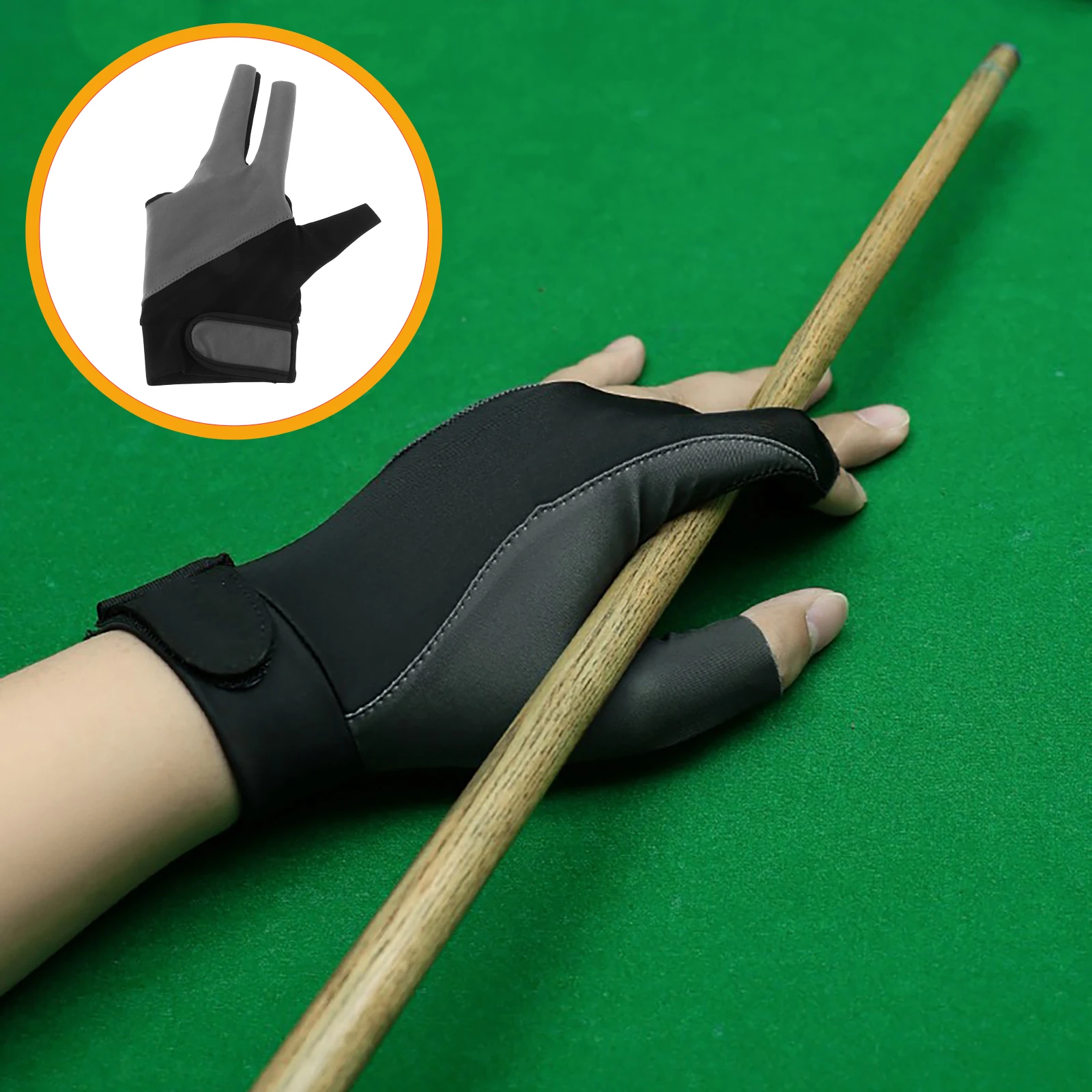 

1pcs Billiard Gloves for Men Women Left Right Hand Breathable Elastic Polyester Pool Gloves Durable Anti Slip Design