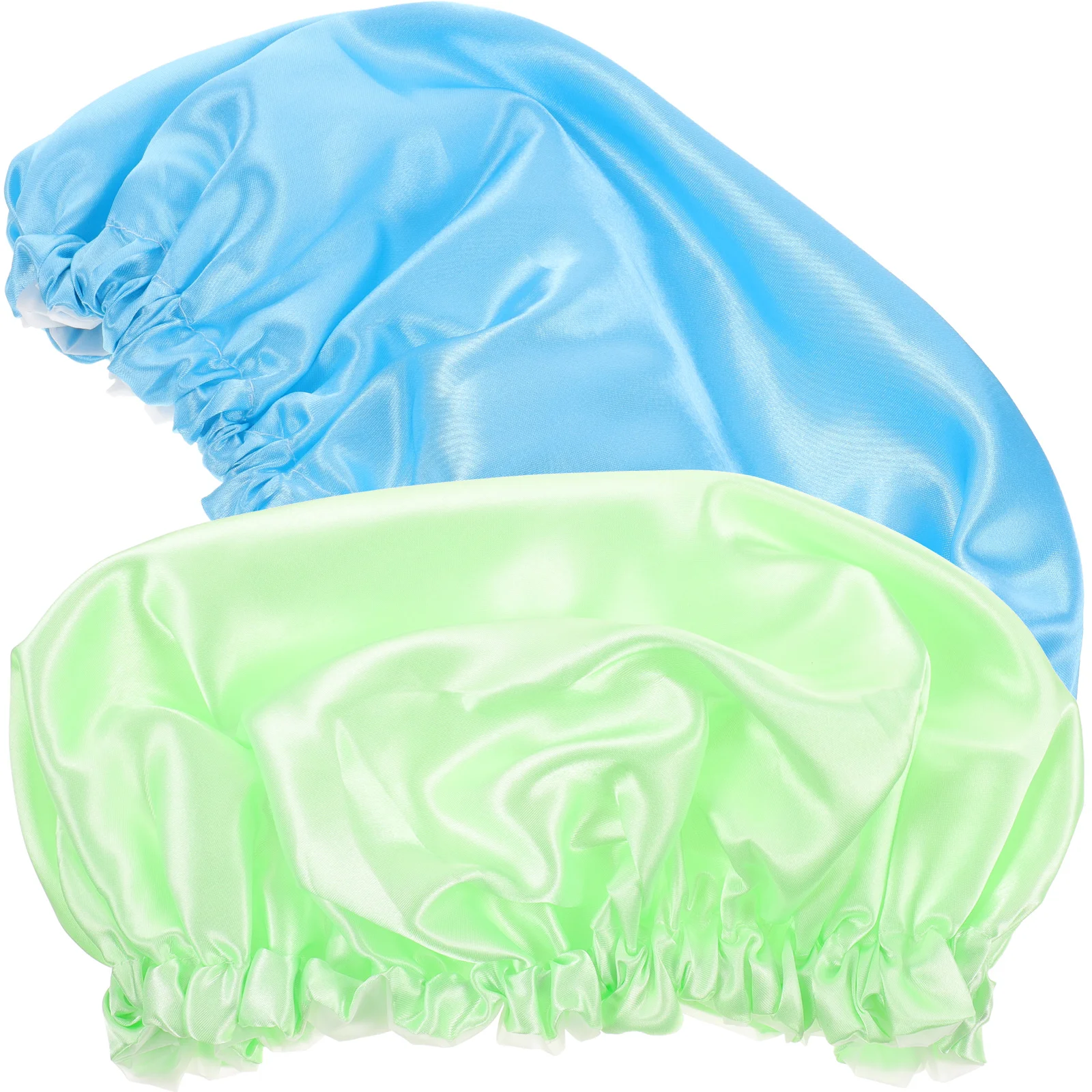 

2 Pcs Waterproof Shower Cap Silk Hair Bonnet Haarschutz Zum Schlafen Haarhaube Miss