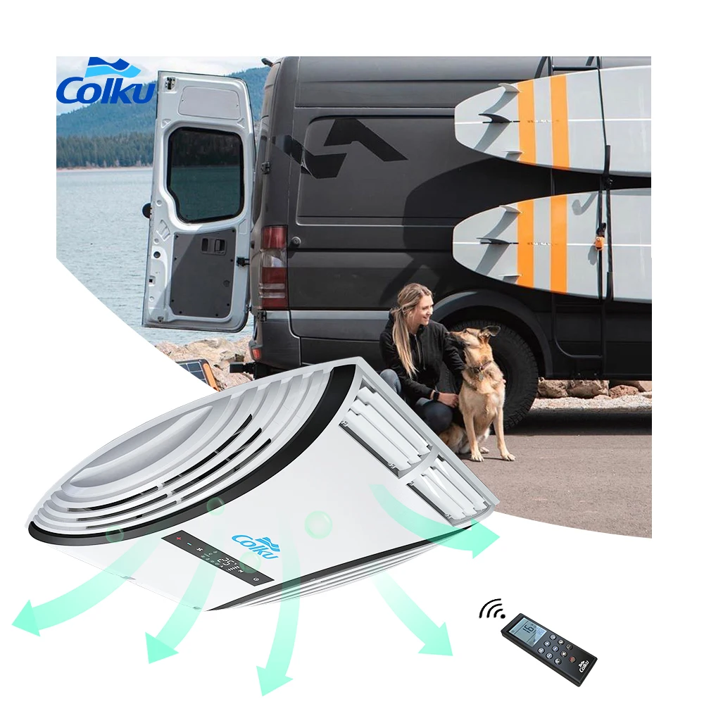 9200 BTU RV Air Conditioner,Roof Mounted AC Unit with Thermostat,Caravan Cooler for Campers,RV Rooftop AC,12V/24V DC Compatible