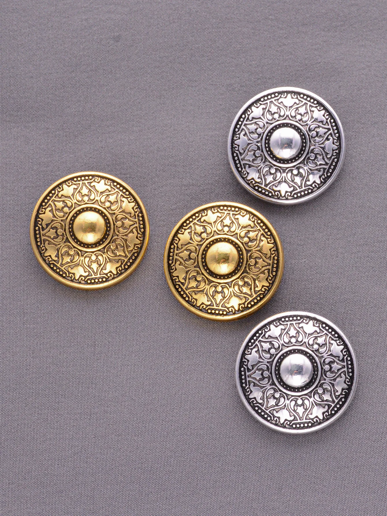 10 Stück/15/18/20/23/28mm Retro Runde Relief-Totem-Metallknöpfe für Kleidung, Jacken, Hemden - Modische Nähknöpfe – Detail 5