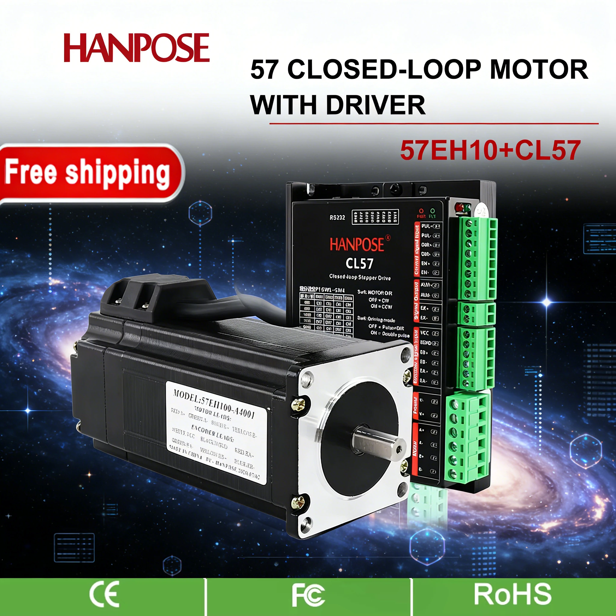 Closed Loop Servo Driver 57EH100A4001 +CL57 Drive sets 4.0A 3.3N.m Stepper Motor 57x100mm for 3D printer accessories