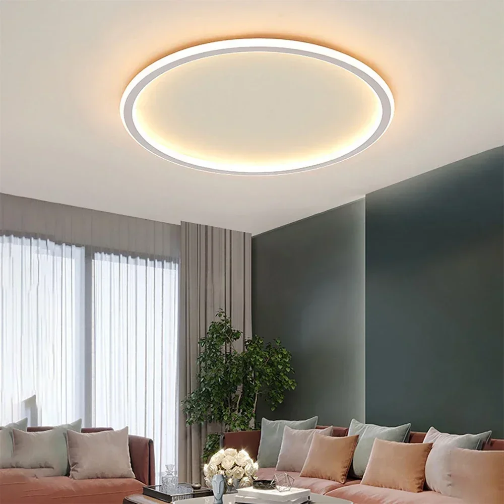 Plafonnier LED Rond et Simple au Design Nordique, Éclairage d\'Nik, Luminaire Décoratif de Plafond, Idéal pour un Salon, une Salle à Manger, une