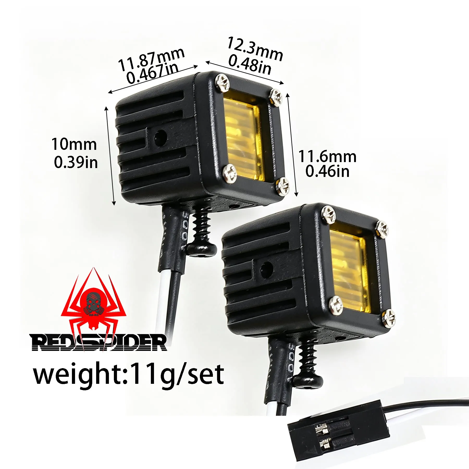 RC Crawler Roof Luggage Rack With Bright LED Spotlight Side Lights for 1/8 1/10 Yikong SCX10 WLtoys MJX TRX4 Tamiya RC Model Car