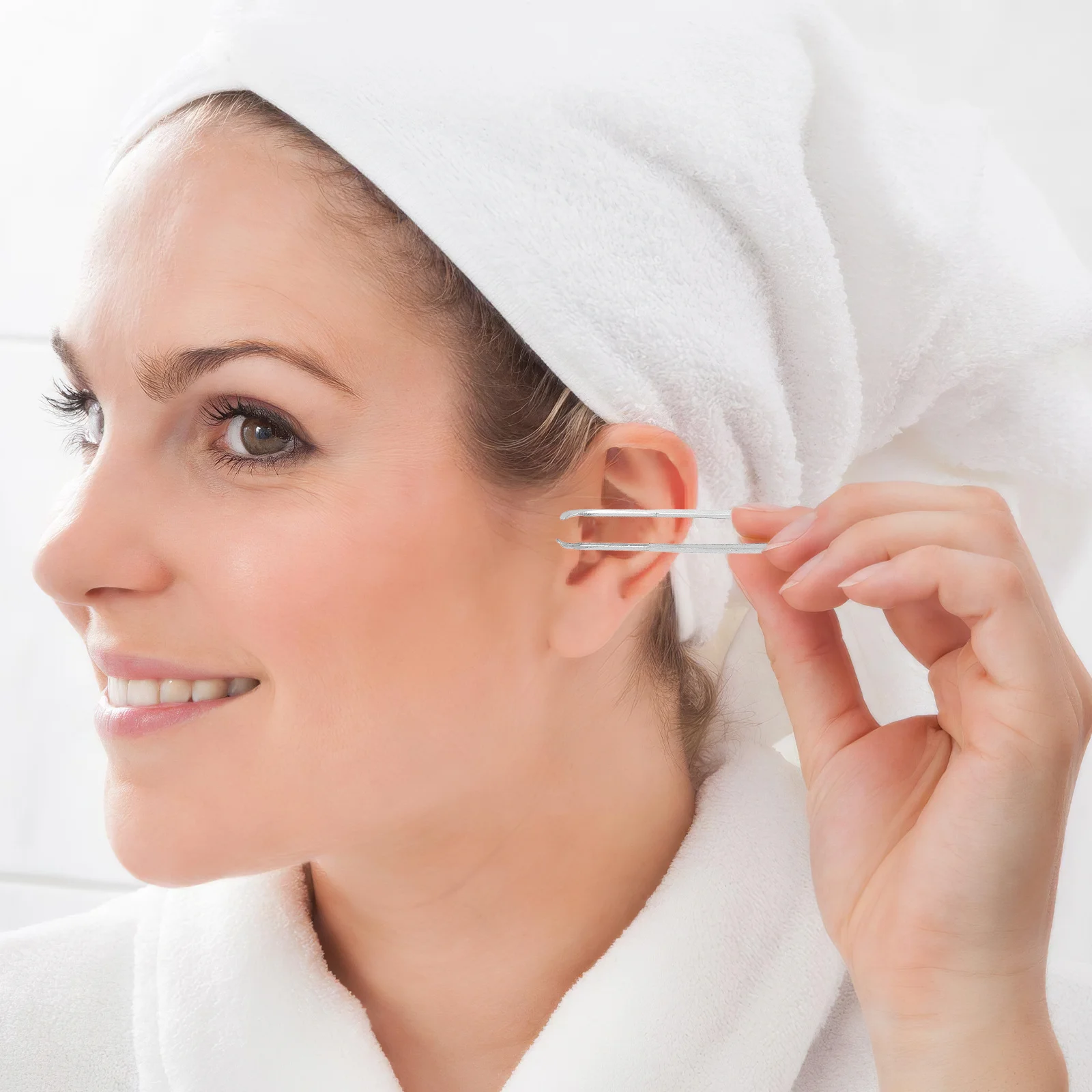 NOLITOY 5 قطع من أدوات تنظيف الأذن، مزيل الشمع، مجموعة أدوات إزالة شمع الأذن الفضية #6