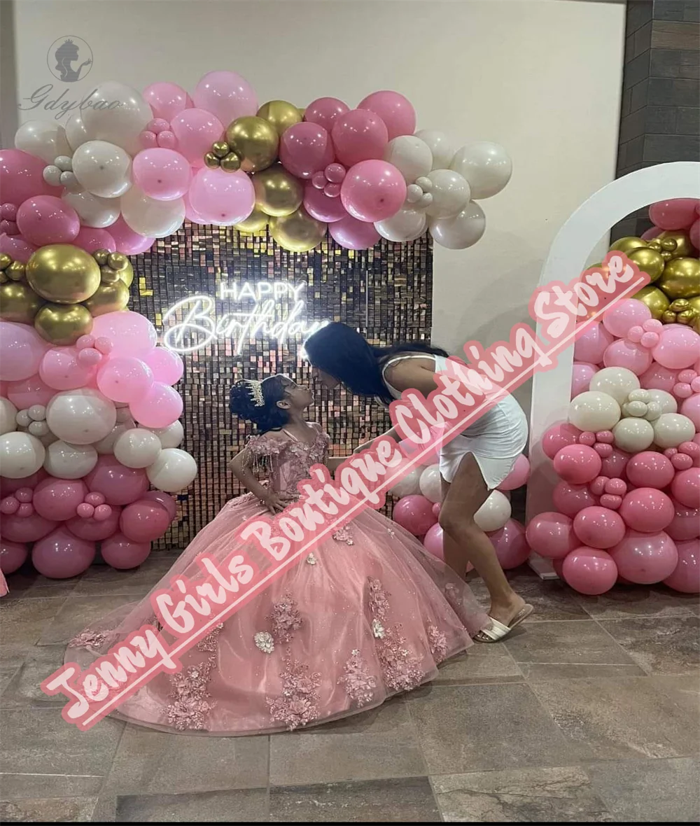 Robe d'anniversaire pour jeune fille, rose clair, personnalisée, en maille moelleuse, premier sacrement, concours de beauté de mariage, événement officiel