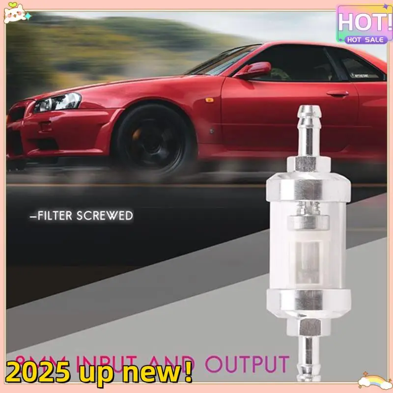 

Superior-2Pcs Universal Chrome Fuel Petrol Crude Oil Engine Inline Filter 5/16 Inch 8Mm Silver For Motorcycles