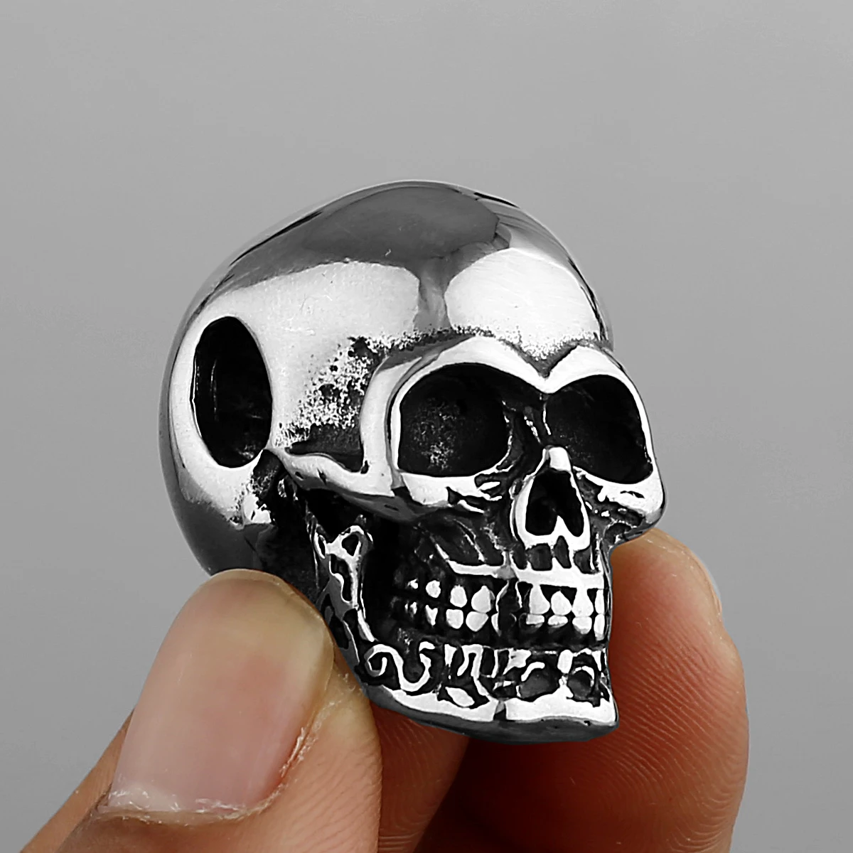 Gothic Skull Stainless Steel Pendant Necklace Men's Fashion Biker Black Gun Plated Necklace Party Club Jewelry Gift view 2