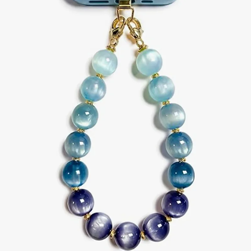 New Sunshine UV Light Sensitive Color Changing Beads Mobile Phone Chain Keychain Resin Beaded Versatile Accessories Pendant