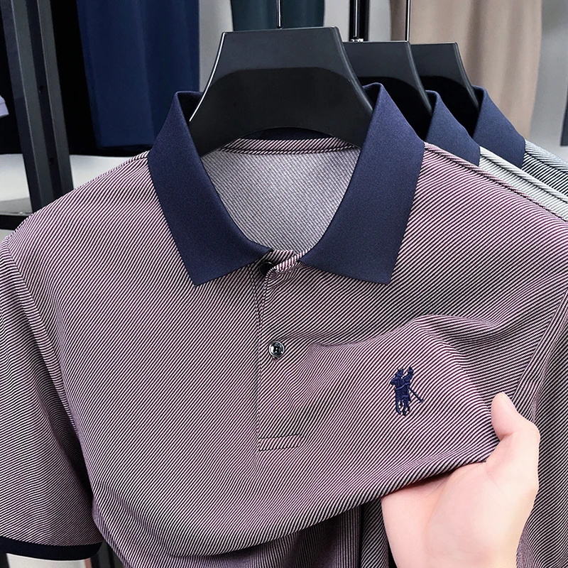 

High end brand short sleeved men's polo shirt summer fashion hot selling pony embroidery original comfortable top casual T-shirt