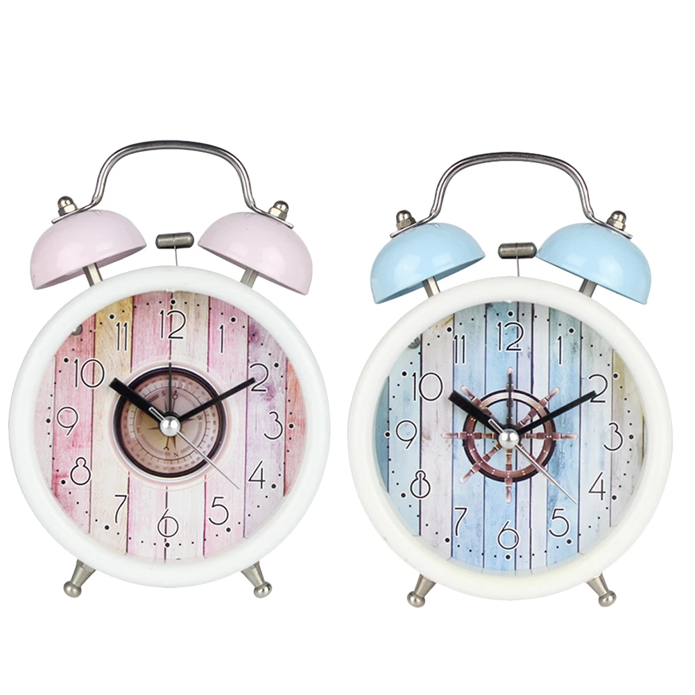 

Metal Ring Clock Alarm Clocks Desk Table Kids Student Lovely Design Premium Material Creative Home Office Dorm Table Clock