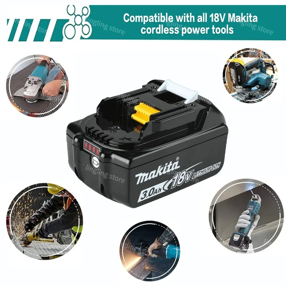 Makita dc18rc carregador de bateria de íon-lítio 2a corrente de carregamento para makita 14.4v 18v bl1830 bl1430 dc18rc dc18ra ferramenta elétrica + porta usb