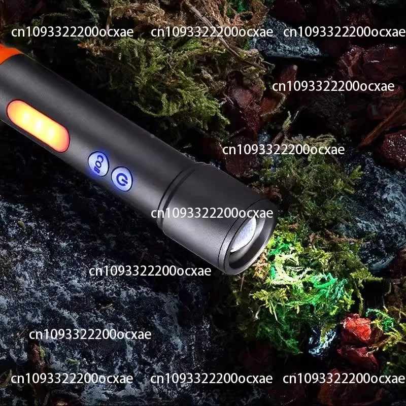 Type-C charging multi-function camping telescopic zoom mini flashlight with side light