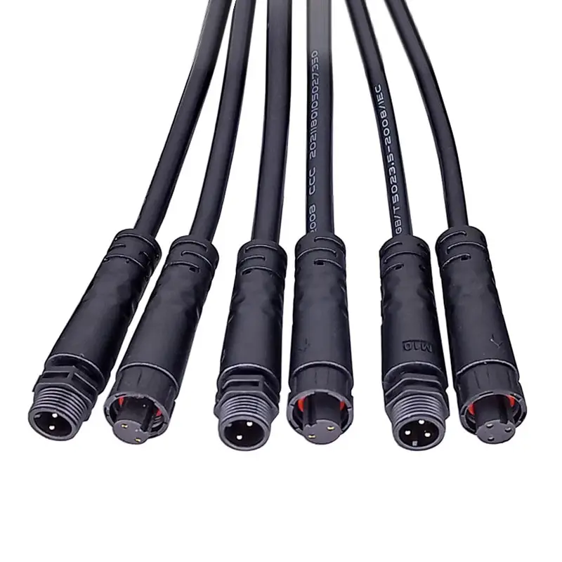Connecteur Inline 230V 10A 2 Broches - Prise Mâle/femelle Noir Pour Câble électrique