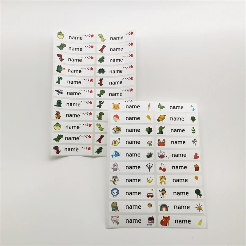 120Pc Name Tag Sticker Customize Sticker Waterproof Personalized Label Custom Child School Stationery Water Bottle Pen dinosau