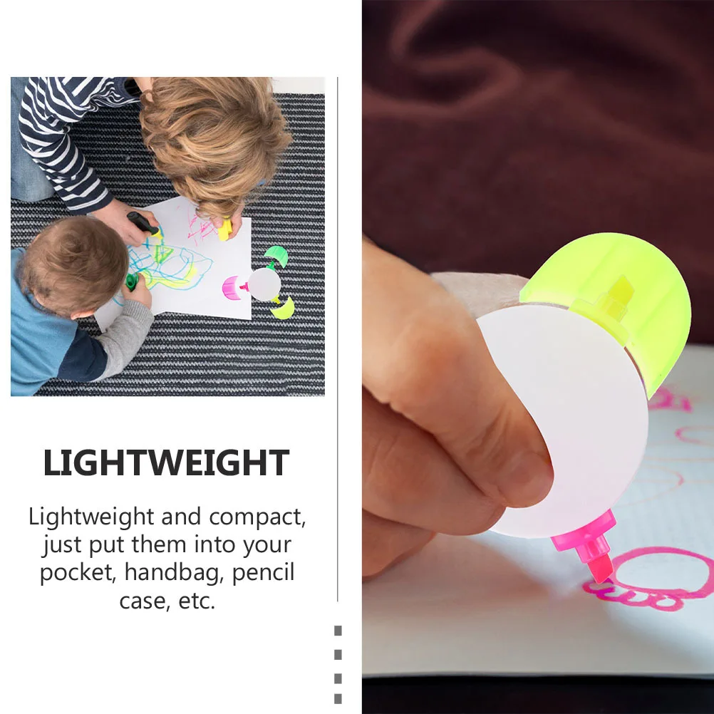 

10 шт., флуоресцентные ручки, хайлайтеры, 3 цвета, дизайн лепестков, разные цвета, портативный детский инструмент для рисования и письма, красочный пластик