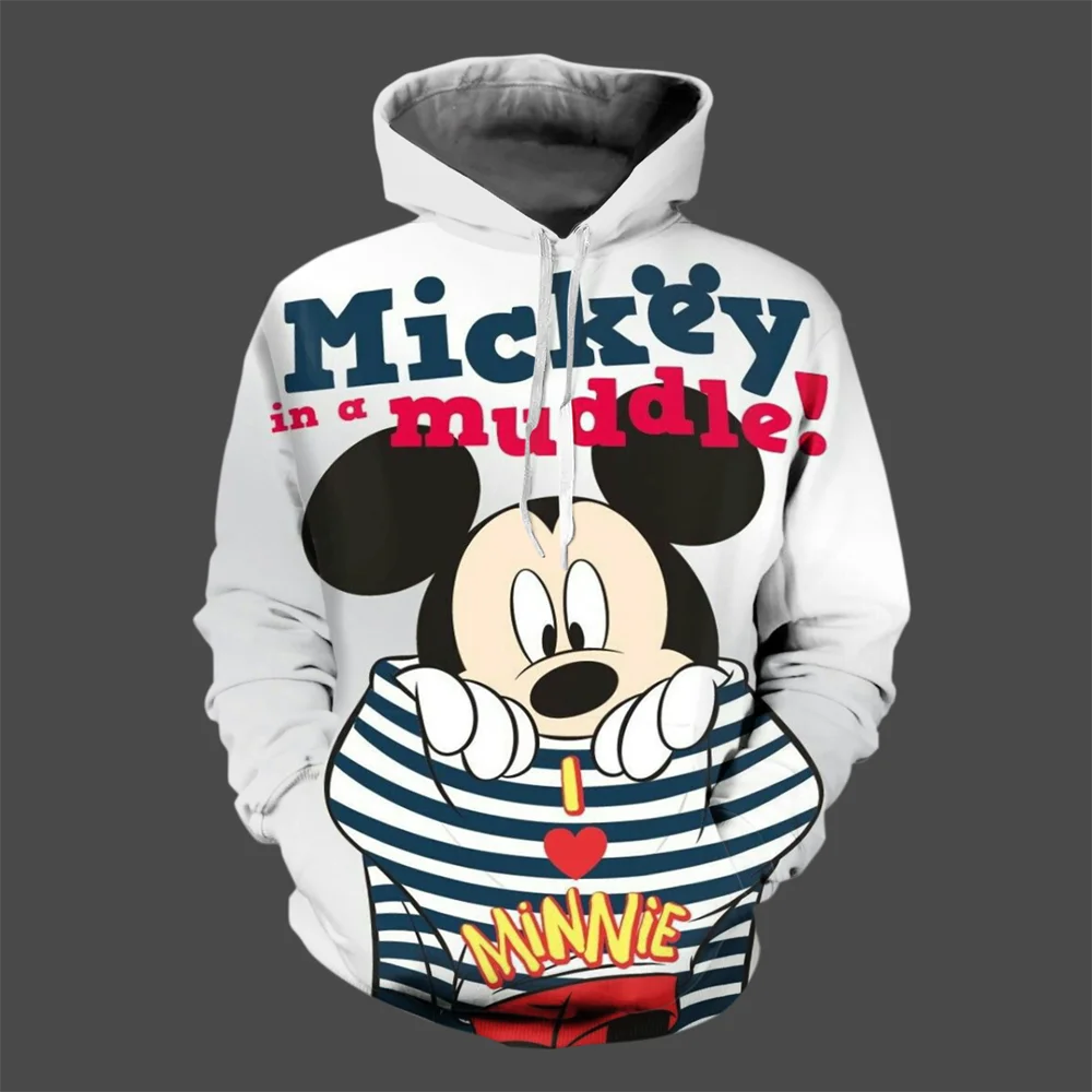 Mickey Minnie Children's Hoodie Disney Boy Girl Pullover 3D Printing Cartoon Pullover Fashion Men's Hoodie MINISO Men's Clothing