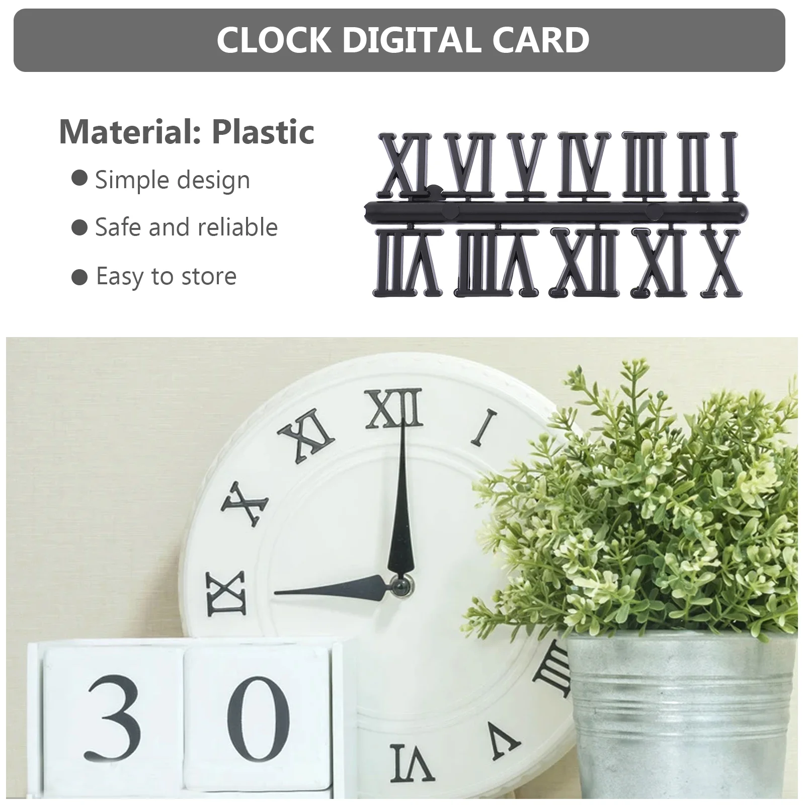 15 Sets Clock Number Plate Numeral Replacement Hanging Roman Numerals Wooden Wall Plastic Parts Signs Figures