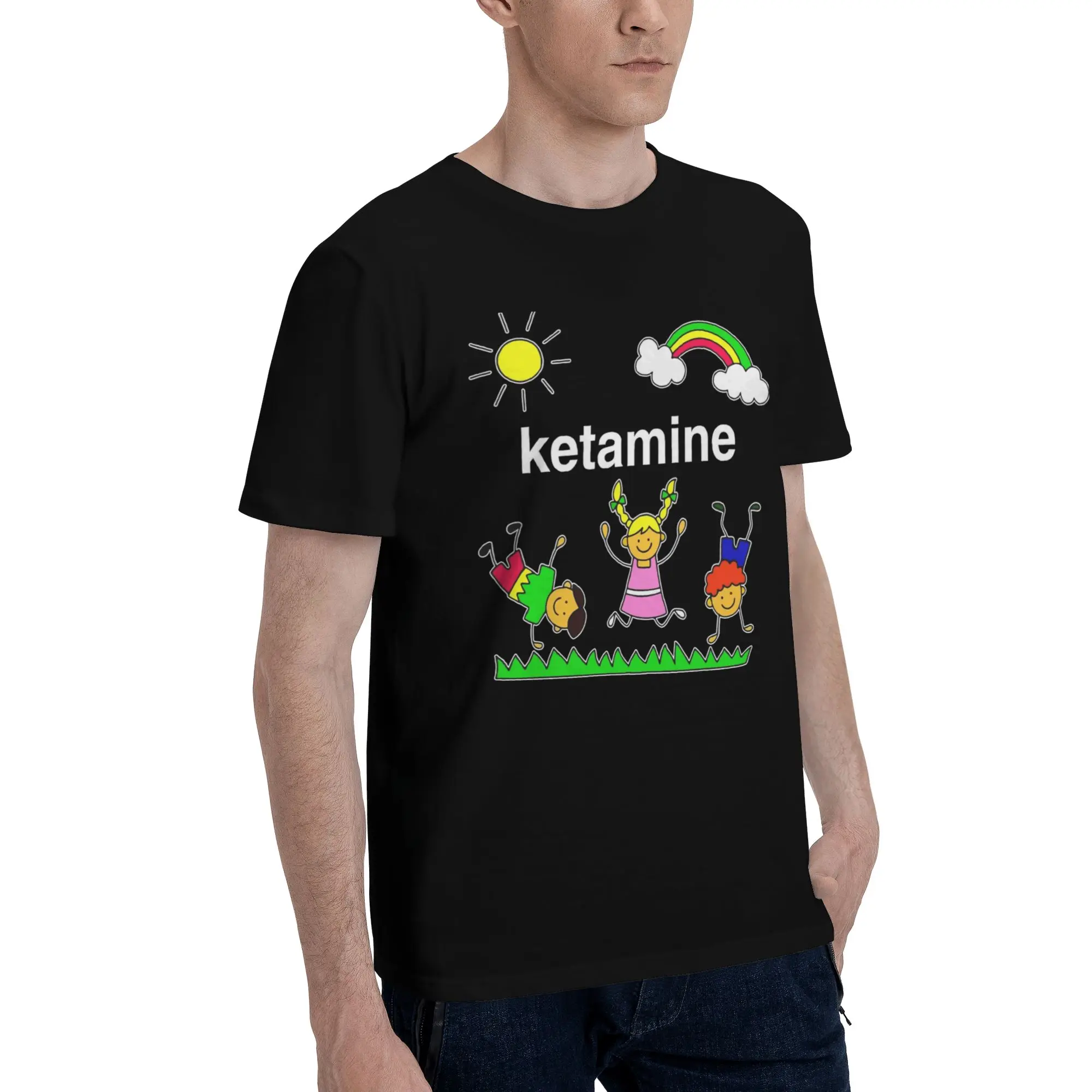 Ketamin Horse  Apparel Unisex T Shirt Cotton Tee Graphic Print  Tops T-shirt