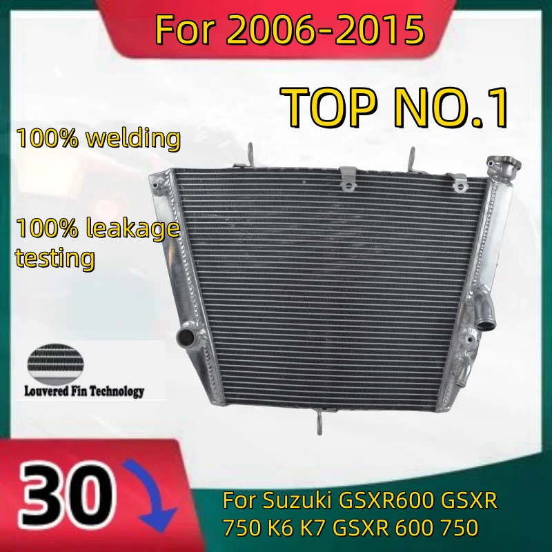 NEW For 06-2015 Suzuki GSXR600 GSXR750 K6 K7 GSXR 600 750 Aluminum Radiator Cooler Cooling Coolant 2006 2007 2008 2009 2010 2011