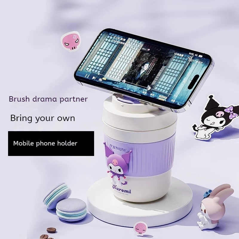 Sanrio licensed Kuromi/My Melody anime ceramic/stainless steel insulated coffee cup 2025 girl birthday gift.